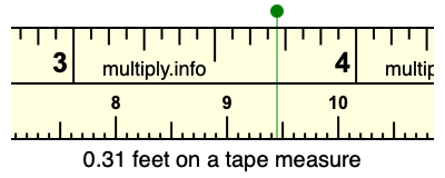 0.31 feet on a tape measure