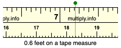 0.6 feet on a tape measure