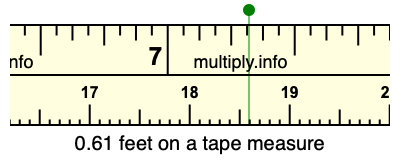0.61 feet on a tape measure