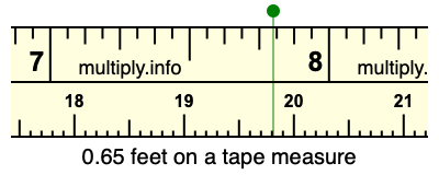 0.65 feet on a tape measure