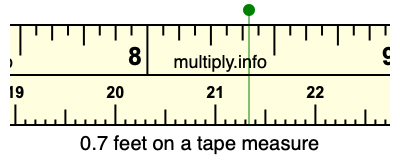 0.7 feet on a tape measure