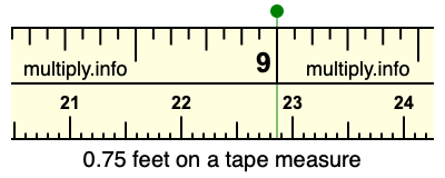 0.75 feet on a tape measure