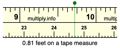 0.81 feet on a tape measure