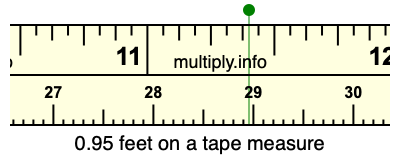 0.95 feet on a tape measure