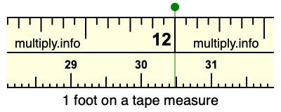 1 foot on a tape measure