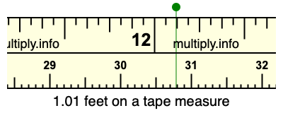 1.01 feet on a tape measure