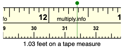 1.03 feet on a tape measure