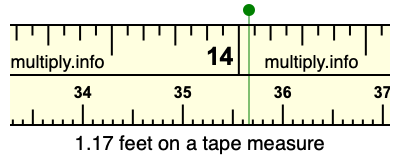 1.17 feet on a tape measure