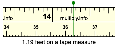 1.19 feet on a tape measure