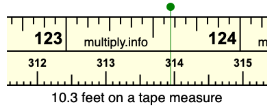 10.3 feet on a tape measure