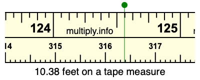 10.38 feet on a tape measure