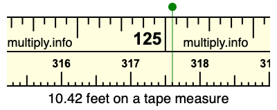 10.42 feet on a tape measure