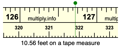 10.56 feet on a tape measure