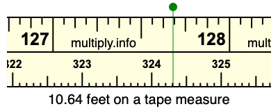 10.64 feet on a tape measure