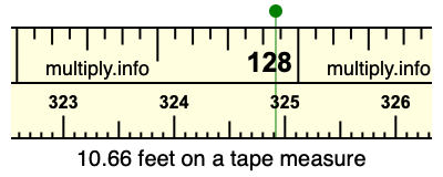 10.66 feet on a tape measure