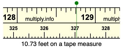 10.73 feet on a tape measure
