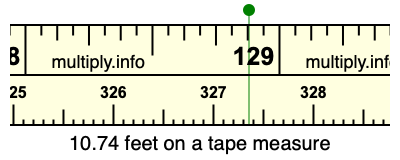 10.74 feet on a tape measure
