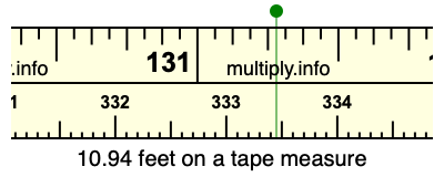 10.94 feet on a tape measure