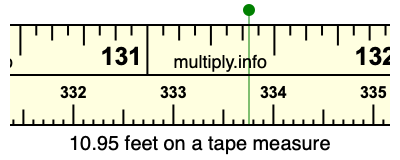 10.95 feet on a tape measure