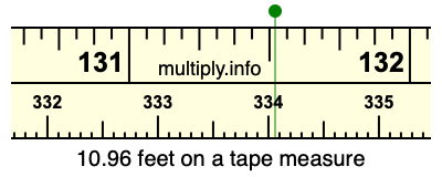 10.96 feet on a tape measure