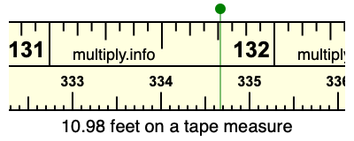10.98 feet on a tape measure
