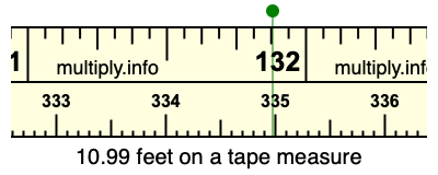 10.99 feet on a tape measure