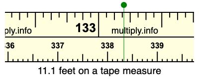 11.1 feet on a tape measure