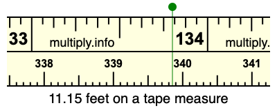 11.15 feet on a tape measure