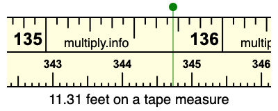 11.31 feet on a tape measure