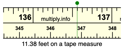 11.38 feet on a tape measure