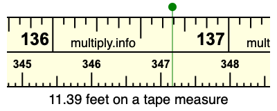 11.39 feet on a tape measure