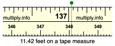 11.42 feet on a tape measure