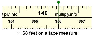 11.68 feet on a tape measure