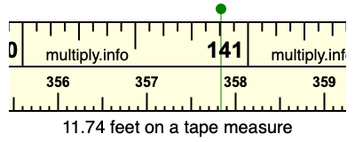 11.74 feet on a tape measure