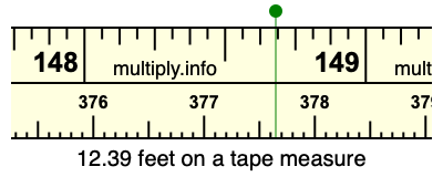 12.39 feet on a tape measure