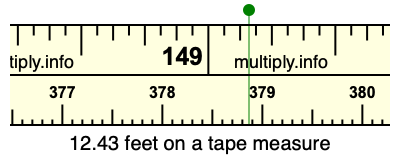 12.43 feet on a tape measure