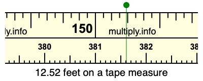 12.52 feet on a tape measure