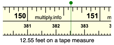 12.55 feet on a tape measure