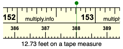 12.73 feet on a tape measure