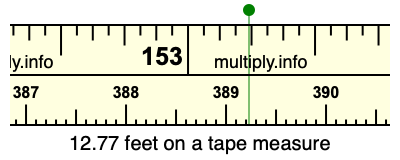 12.77 feet on a tape measure