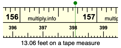 13.06 feet on a tape measure