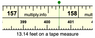 13.14 feet on a tape measure