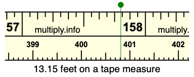 13.15 feet on a tape measure