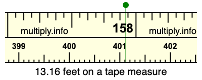 13.16 feet on a tape measure