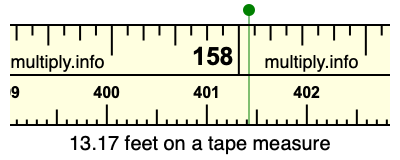 13.17 feet on a tape measure