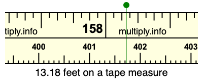 13.18 feet on a tape measure