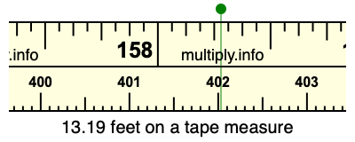 13.19 feet on a tape measure