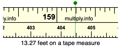 13.27 feet on a tape measure