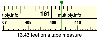 13.43 feet on a tape measure