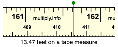 13.47 feet on a tape measure